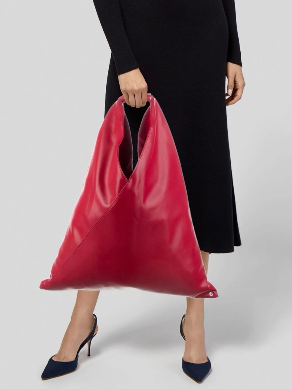 MM6 Maison Martin Margiela Red Triangle Soft-Handle Shoulder Bag